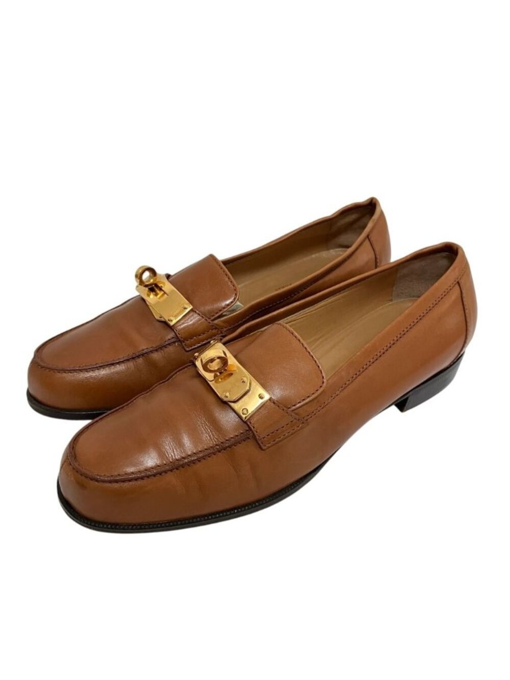 Hermes Destin Leather Kelly Loafers Brown Spring Summer Fall Winter